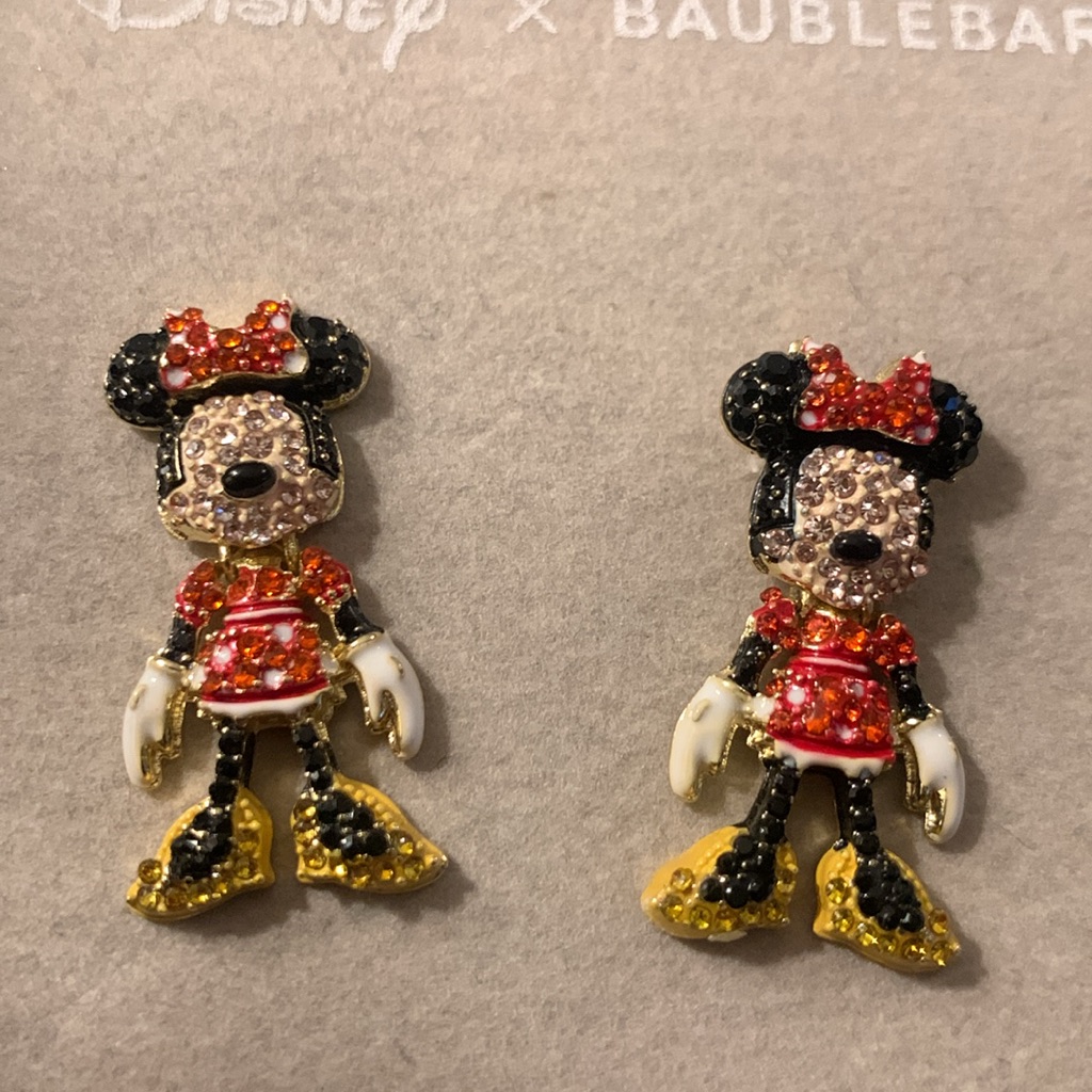Minnie Mouse Sparkling Earrings Disney X Baublebar Glam Rhinestones